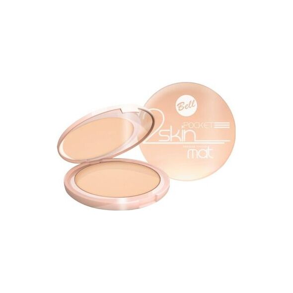 Bell Puder matujący "2 Skin" Pocket nr 044 sun beige prasowany 9g