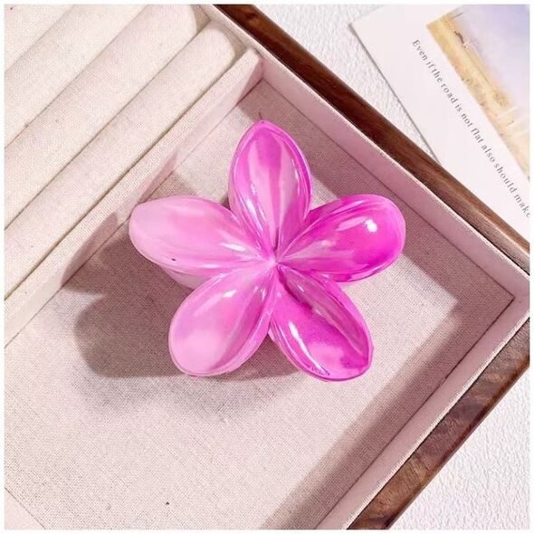 Spinka do włosów klamra XL kwiat OMBRE różowa lato 7,5 x 7,5cm SP380
