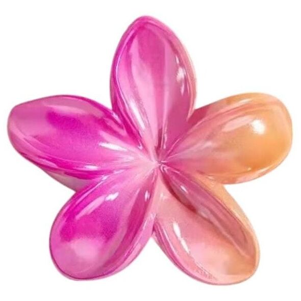 Spinka do włosów klamra XL kwiat OMBRE różowo- pomarańczowa 7,5 x 7,5cm SP381