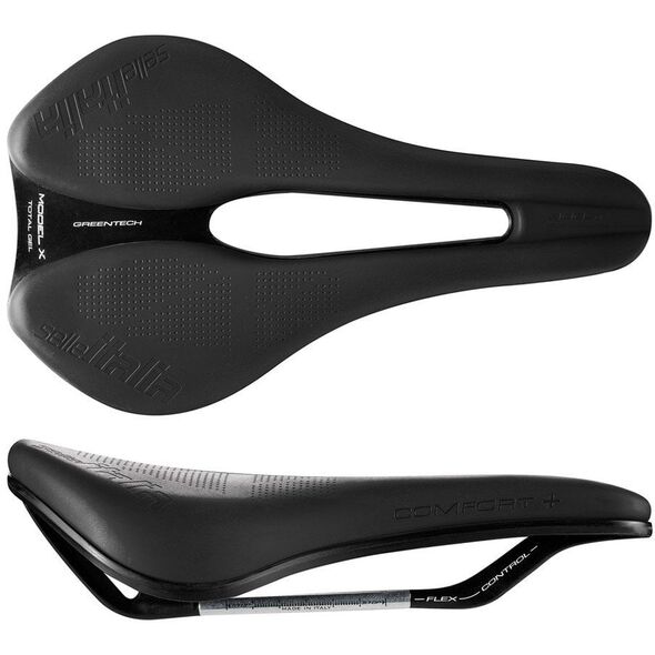 Σέλα SELLE ITALIA MODEL X COMFORT + SUPERFLOW L (id match L3), FeC Alloy Rail, 415g, Μαύρο (ΝΕΟ 2025)