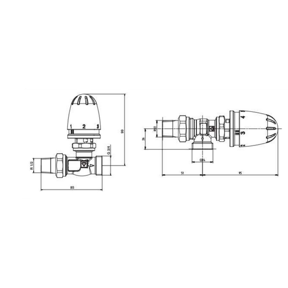 Herz Ogranicznik temperatury powrotu RTB Mini (19201-00)
