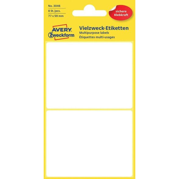 Avery Zweckform ETYK.ZF 3046 UNIWERSALNA DO OPISU RĘCZNE ETYKIETA 77X59 - 3046