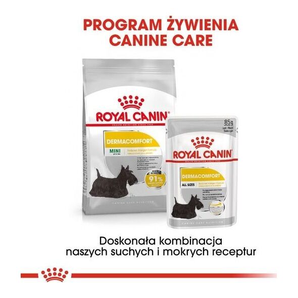 Royal Canin Royal Canin Mini Dermacomfort karma sucha dla psów dorosłych, ras małych o wrażliwej skórze skłonnej do podrażnień 1kg