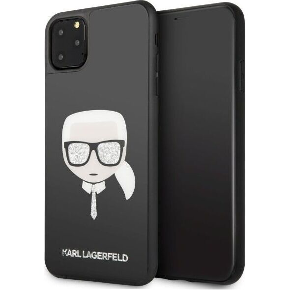 Karl Lagerfeld Karl Lagerfeld KLHCN65DLHBK iPhone 11 Pro Max czarny/black Iconic Glitter Karl`s Head uniwersalny