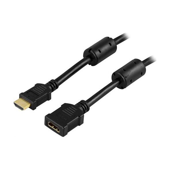 Kabel Deltaco HDMI - HDMI 2m czarny (Deltaco HDMI-122 - HDMI-forlngerkabel -)