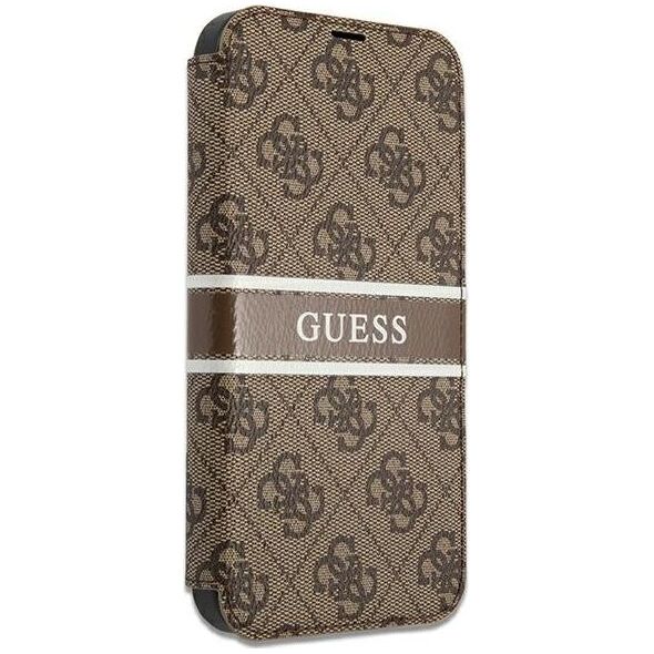 Guess Guess GUBKP13L4GDBR iPhone 13 Pro / 13 6,1" brązowy/brown book 4G Stripe
