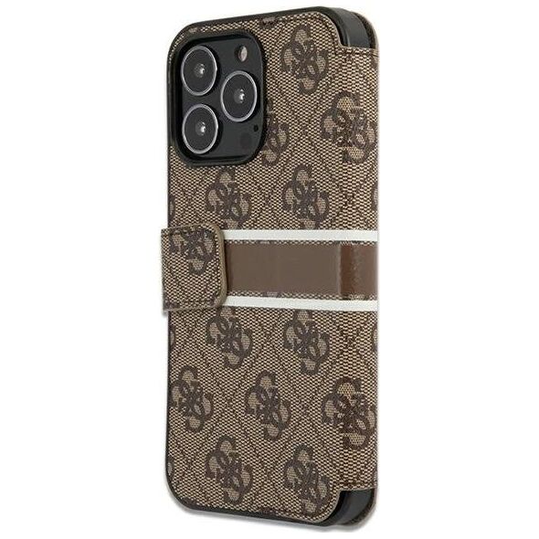 Guess Guess GUBKP13L4GDBR iPhone 13 Pro / 13 6,1" brązowy/brown book 4G Stripe
