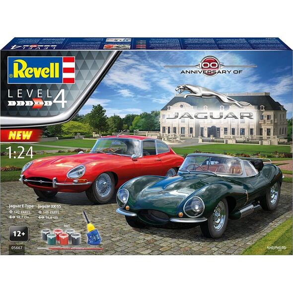 Revell Zestaw upominkowy Samochody Jaguar 100TH Anniversary 1/24