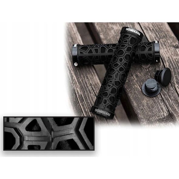 RockBros Gripy rowerowe chwyty z gumy przyczepne śr. 22mm czarne ROCKBROS