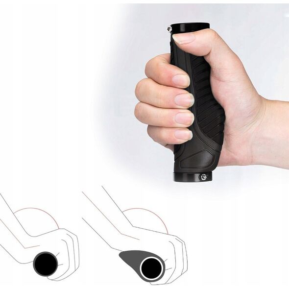 RockBros Gripy chwyty rowerowe ergonomiczne śr. 22mm czarne ROCKBROS
