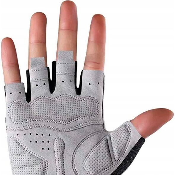 RockBros Rękawiczki rowerowe bez palców szybkie sciąganie rozmiar XL szare ROCKBROS