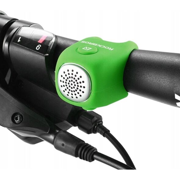 RockBros Dzwonek rowerowy elektroniczny w obudowie silikonowej - zielony ROCKBROS