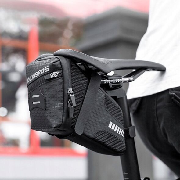 RockBros Torba rowerowa wodoodporna mocowana pod siodełko pojmność 1.5L czarna ROCKBROS