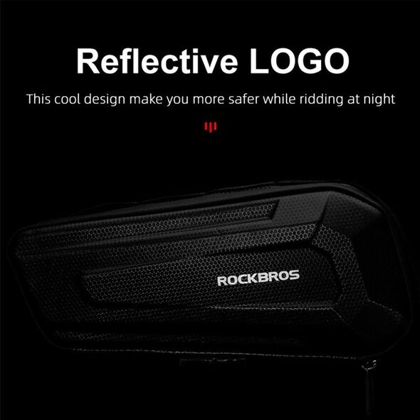 RockBros Twarda torba rowerowa wodoodporna mocowana pod ramę 1.5L czarna ROCKBROS