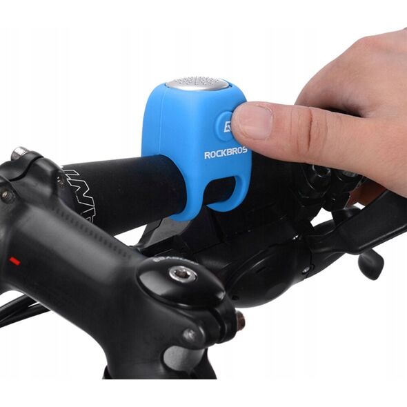 RockBros Dzwonek rowerowy elektroniczny w obudowie silikonowej - niebieski ROCKBROS