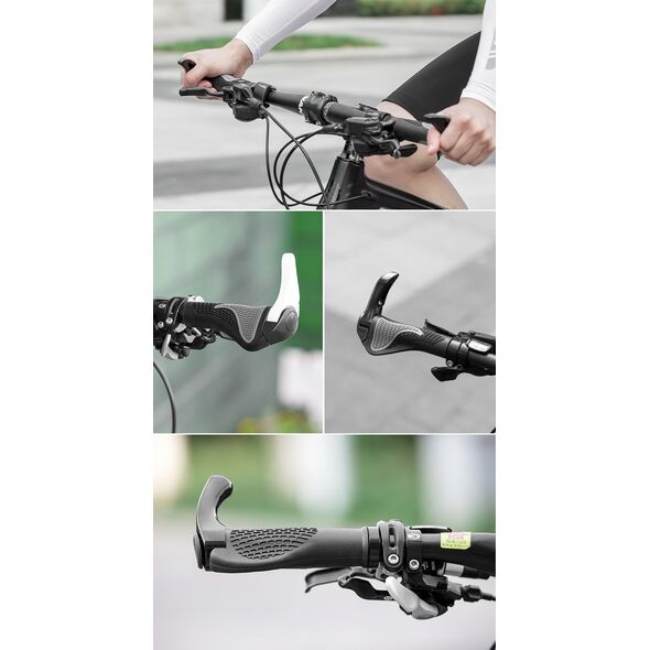RockBros Zestaw gripów rączek rowerowych z rogami antypoślizgowe - czarny ROCKBROS