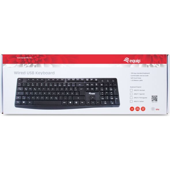 Equip Equip 245210 klawiatura USB QWERTZ Niemiecki Czarny