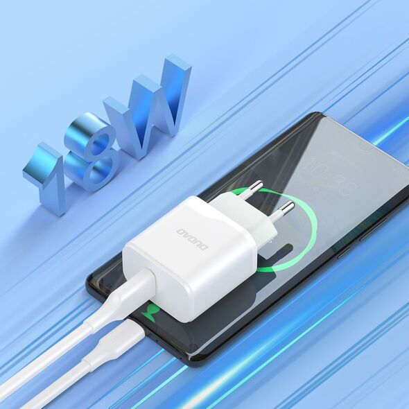 Kabel USB Dudao A20EU USB-A 18W + USB-A - micro USB White
