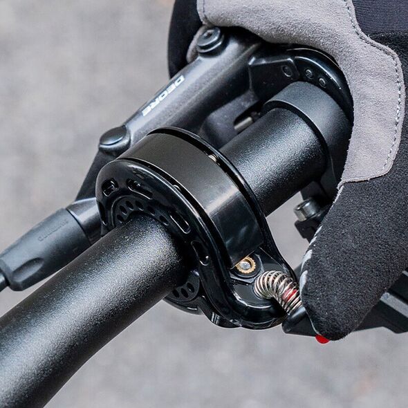 Dzwonek rowerowy w kształcie litery Q 100db - czarny ROCKBROS