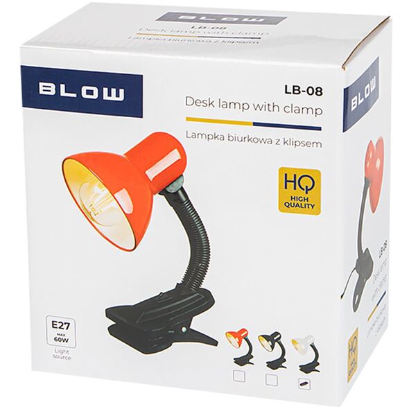 44-156# Lampka biurkowa lb-08 z klipsem biała