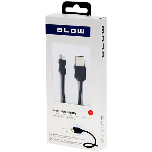 66-071# Przył.usb a - micro b 1,0m czarne hq bl