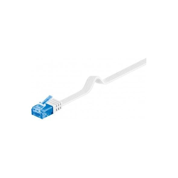 CAT 6A Płaska Kabel połączeniowy,U/UTP, Biały - Długość kabla 0.5 m