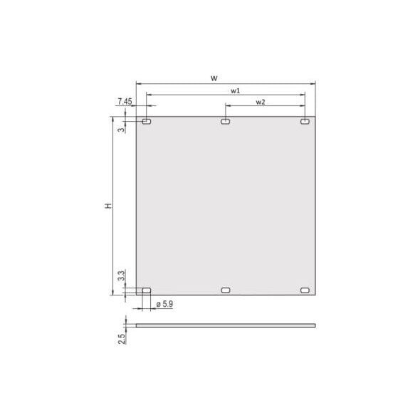 Panel przedni SCHROFF, nieekranowany, zespół śrub 6 HU, 84 HP, 2,5 mm, Al, anodowany