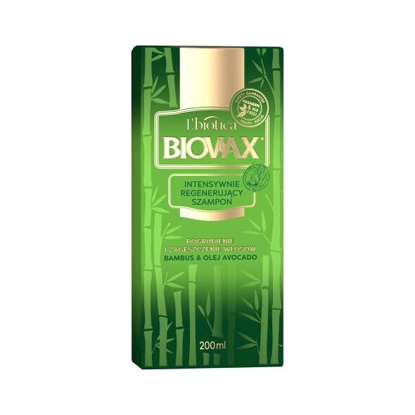 BIOVAX Bambus & Olej Avocado, intensywnie regenerujący szampon do włosów, 200 ml