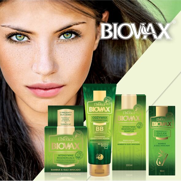 BIOVAX Bambus & Olej Avocado, intensywnie regenerujący szampon do włosów, 200 ml