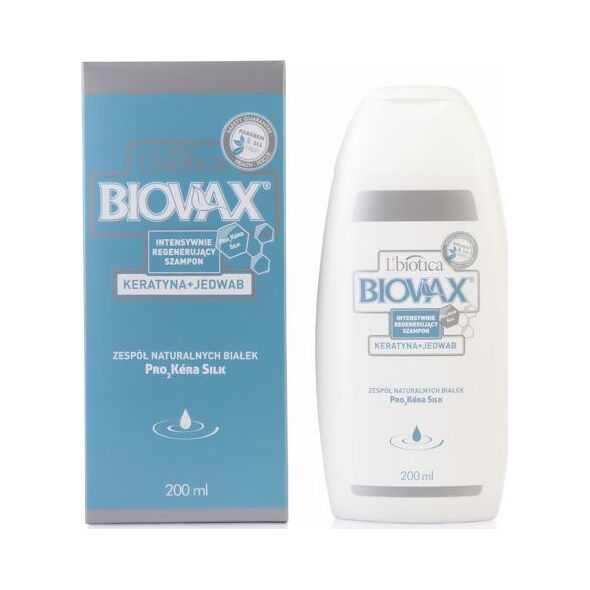 BIOVAX Intensywny szampon regenerujący z keratyną i jedwabiem 200 ml