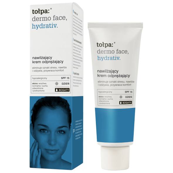 Tołpa Hydrativ, nawilżający krem odprężający, BOGATY, DZIEŃ SPF 15, 40ml