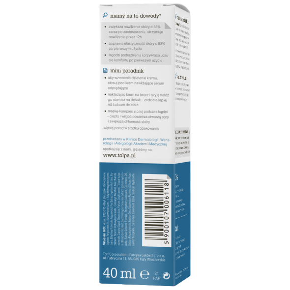 Tołpa Hydrativ, nawilżający krem odprężający, BOGATY, DZIEŃ SPF 15, 40ml