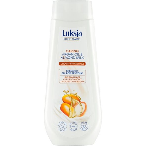 Luksja Luksja Silk Care Kremowy żel pod prysznic pielęgnujące olej arganowy i mleczko migdałowe 500 ml