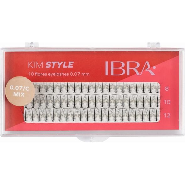 Ibra IBRA Kępki rzęs KIM STYLE 0.07/C - Mix (8,10,12mm) 1op.