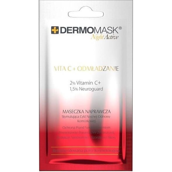 LBIOTICA / BIOVAX L`BIOTICA Dermomask Night Active Maseczka naprawcza na twarz - Vita C + Odmładzanie 12ml