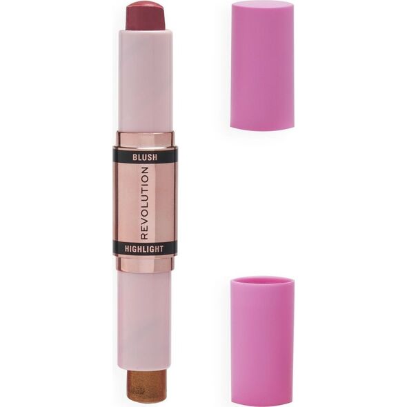 Makeup Revolution Blush & Highlight Stick Róż i Rozświetlacz w sztyfcie 4g Flushing Pink (03)