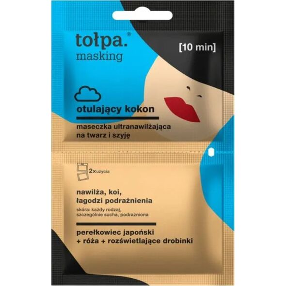Tołpa Masking Otulający kokon maseczka ultra nawilżająca na twarz i szyję 10ml