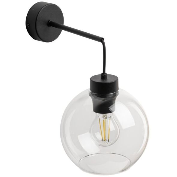 TK Lighting Cubus 10245 απλίκα τοίχου 1x15W E27 διαφανές/μαύρο