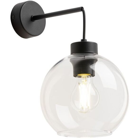 TK Lighting Cubus 10245 απλίκα τοίχου 1x15W E27 διαφανές/μαύρο