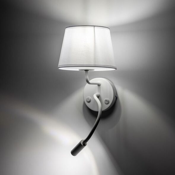 TK Lighting Maja 10080 απλίκα φωτιστικό τοίχου 1x60W E27 1x6W G9 λευκό