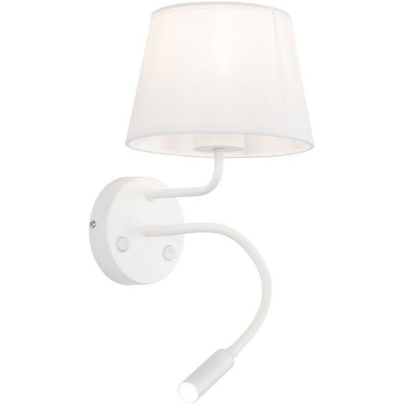 TK Lighting Maja 10080 απλίκα φωτιστικό τοίχου 1x60W E27 1x6W G9 λευκό