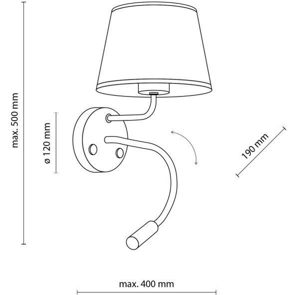TK Lighting Maja 10080 απλίκα φωτιστικό τοίχου 1x60W E27 1x6W G9 λευκό