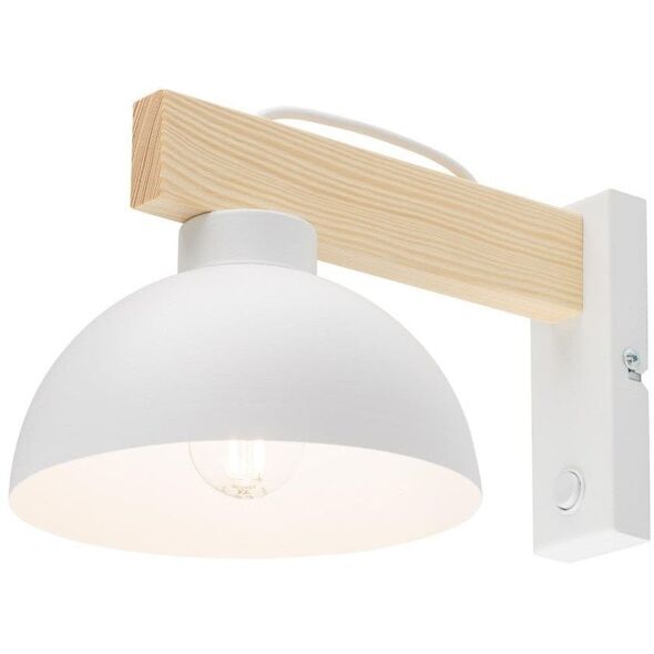 TK Lighting Όσλο 4962 απλίκα φωτιστικό τοίχου 1x15W E27 λευκό/ξύλινο