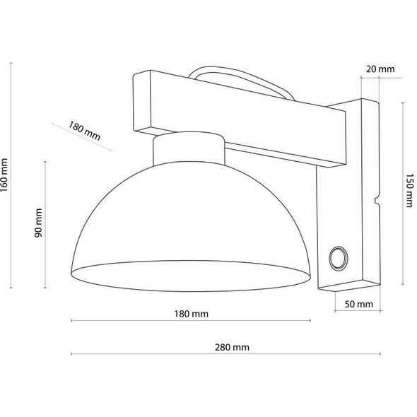 TK Lighting Όσλο 4962 απλίκα φωτιστικό τοίχου 1x15W E27 λευκό/ξύλινο