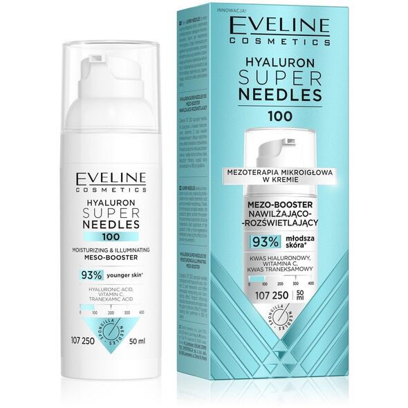 EVELINE Υαλουρονικό Super Needles 100 Mezo-booster ενυδατικό και φωτεινό 50 ml