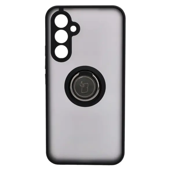Etui z uchwytem na palec Bizon Case Hybrid Ring do Samsung Galaxy A54 5G przydymione z czarną ramką