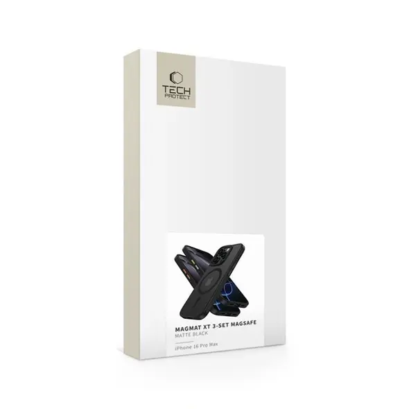 Etui Tech-Protect Magmat Xt 3-set MagSafe Apple iPhone 16 Pro Max Matte Black