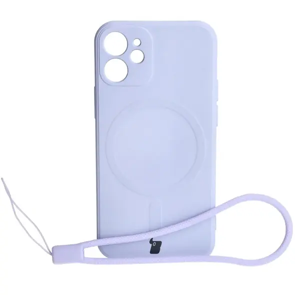 Etui Bizon Case Silicone MagSafe Sq do Apple iPhone 12 Mini jasnofioletowe