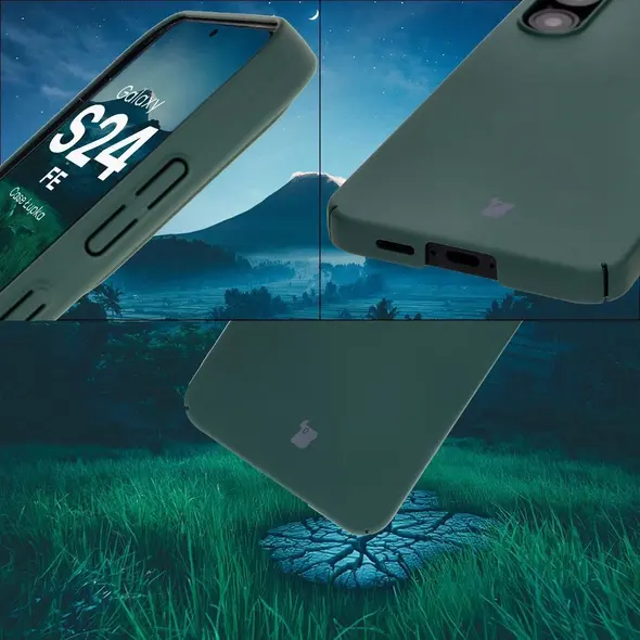 Etui Bizon Case Łupka do Samsung Galaxy S24 FE zielone