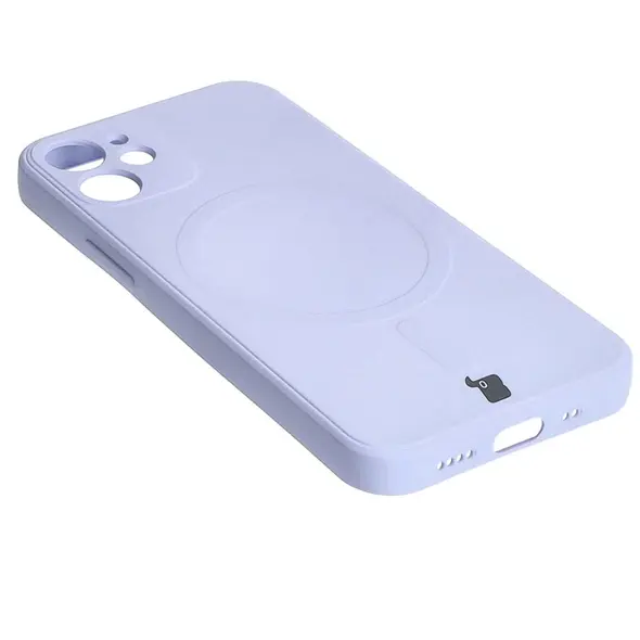 Etui Bizon Case Silicone MagSafe Sq do Apple iPhone 12 Mini jasnofioletowe